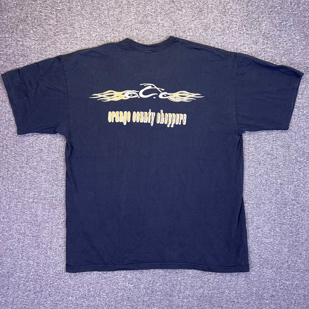 VTG Orange County Choppers Shirt Mens XL Black Biker Y2K Graphic Short Sleeve